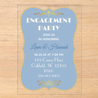 Invitations En Acrylique Célébration de couple ! Fête de fiançailles