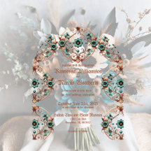 Cercle floral élégant en cuivre et turquoise