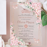 Cerisiers Rose Gold Papillons Quinceañera