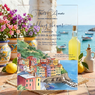 Invitations En Acrylique C'est Amore Mariage Italian Riviera Enterrement de