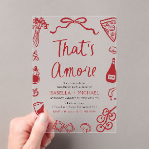 Invitations En Acrylique C'est Amore Whimsical Italian Engagement Party