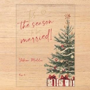 Invitations En Acrylique C'est la saison pour être marié Fête de mariage d'
