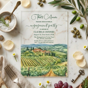 Invitations En Acrylique C'est l'Amore Fête de Fiançailles au Vignoble Ital