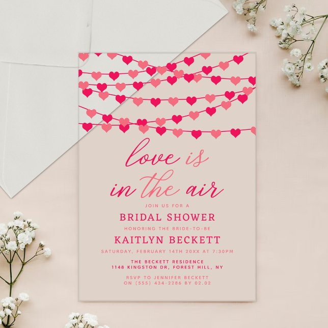 Invitations En Acrylique Chaîne pendante Fête des mariées de coeur d'amour (Créateur téléchargé)