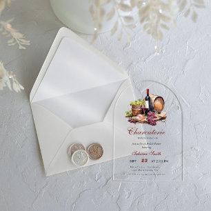 Invitations En Acrylique Charcuterie Avec la mariée pour être Fête des mari