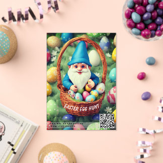 Invitations En Acrylique Charming Gnome & Basket Easter Egg Hunt