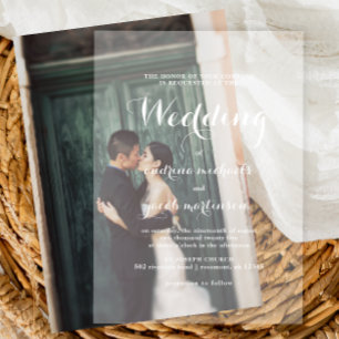 Invitations En Acrylique Chic Calligraphie Script Mariage classique