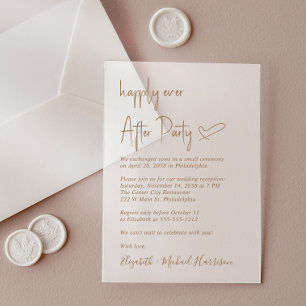 Invitations En Acrylique Chic Gold Script Frosted Mariage Réception