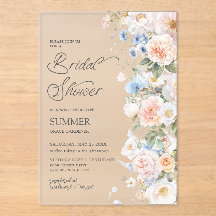 Chic Pastel Blush Blanc Bleu Fête des mariées Flor