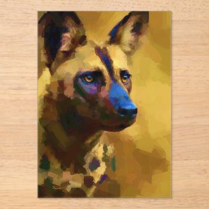 Invitations En Acrylique Chien sauvage africain Lycaon Pictus