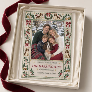 Invitations En Acrylique Chiens de Noël au point de needlepoint Famille Pho
