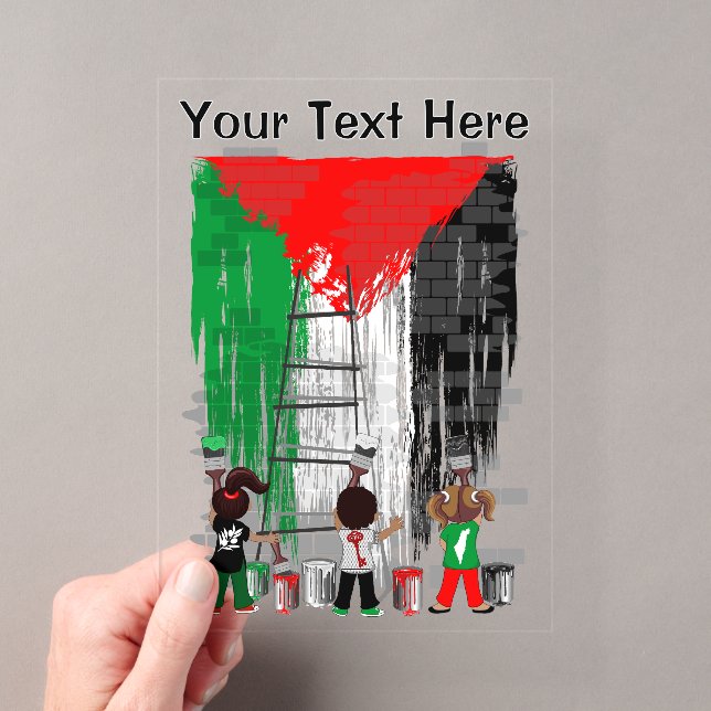 Invitations En Acrylique Children of Gaza Painting Palestine Flag  (In situ (ordinateur de poche))
