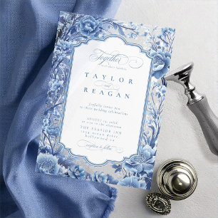 Invitations En Acrylique Chinoiserie Bordure Florale ID1094