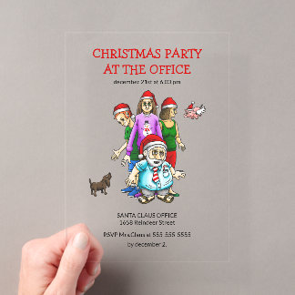 Invitations En Acrylique Christmas Party At The Office