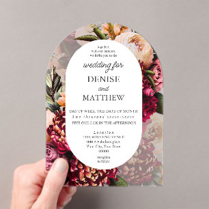 Invitations En Acrylique Chrysanthème romantique
