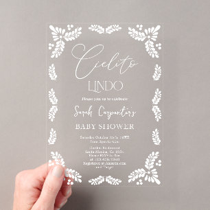 Invitations En Acrylique Cielito Lindo Baby Shower