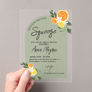 Invitations En Acrylique Citrus Elle A Trouvé Sa Principale Fête des mariée