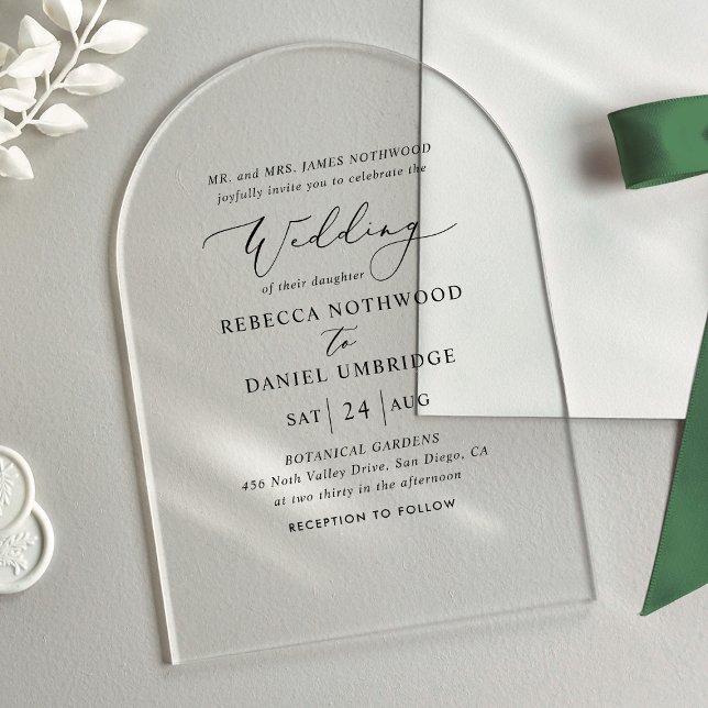 Invitations En Acrylique Classic et Chic Arch Mariage (Créateur téléchargé)