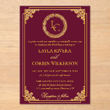 Classic Gold Frame Royal Monogram Wedding