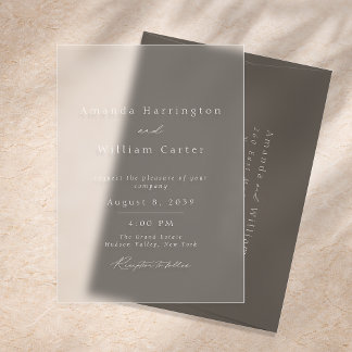 Invitations En Acrylique Clear Acrylic Wedding Invitation, Modern Minimal 