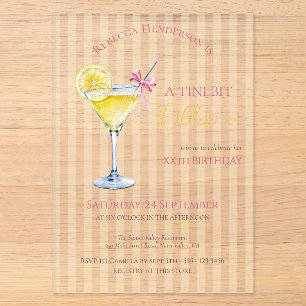 Invitations En Acrylique Cocktail de citron coquette Un peu plus âgée pour 