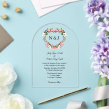Cœur floral de roses romantiques monogramme