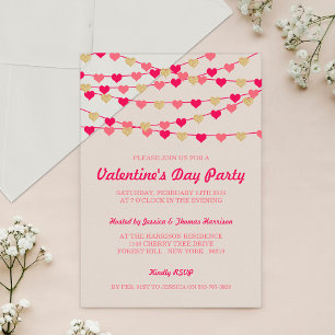 Invitations En Acrylique Cœurs d'amour en ficelle suspendus pour la fête de