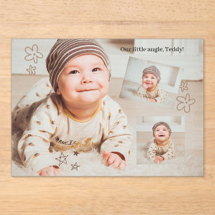 Invitations En Acrylique Collage de photos de bienvenue moderne Annonce de 