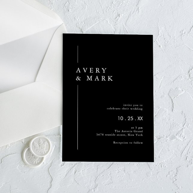 Invitations En Acrylique Collage photo moderne noir et blanc QR Code Mariag (Créateur téléchargé)
