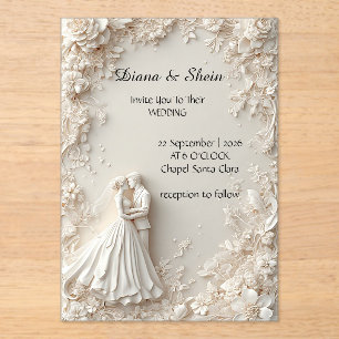 Invitations En Acrylique 🌿 Conception de cérémonie de silhouette de cadre
