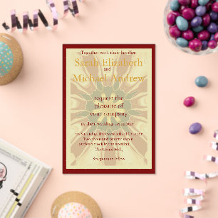 Invitations En Acrylique Conception d'éclatement d'étoile Rouge profond M