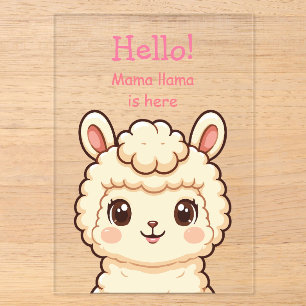 Invitations En Acrylique Conception d'illustration de lama mignon
