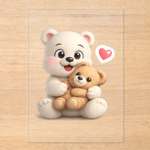 Invitations En Acrylique Conception d'ours en peluche adorable et mignon