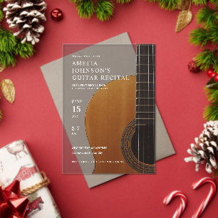 Invitations En Acrylique Concert de musique classique de guitare