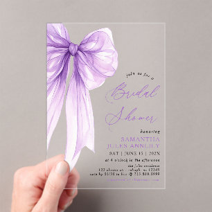 Invitations En Acrylique Coquette moderne tendance Fête des mariées pourpre