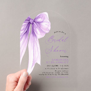 Invitations En Acrylique Coquette moderne tendance Fête des mariées pourpre