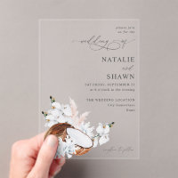 Corail de noix de coco et Mariage floral blanc
