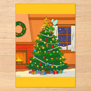 INVITATIONS EN ACRYLIQUE COULEURS DE DESSIN ANIMÉ BRILLANTES POUR SAPIN DE