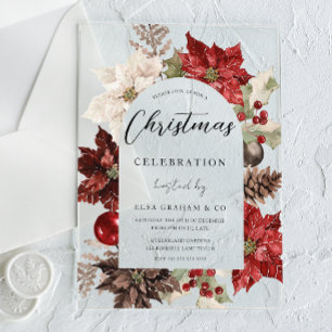Invitations En Acrylique Couronne de Noël festive Fête de Noël d'entreprise