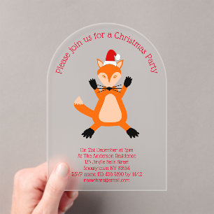 Invitations En Acrylique Coutume Noël Fox Custom