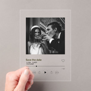 Invitations En Acrylique Couverture de l'album enregistrer la date