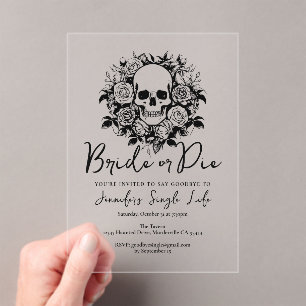 Invitations En Acrylique Crâne floral pour enterrement de vie de jeune fill