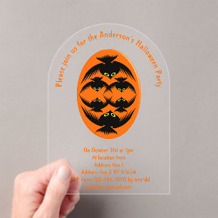 Invitations En Acrylique Crochets Halloween personnalisés