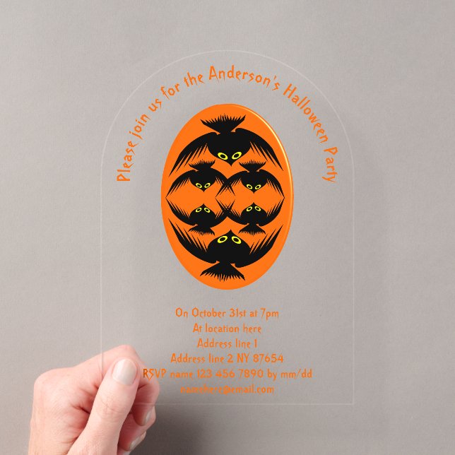 Invitations En Acrylique Crochets Halloween personnalisés (In situ (ordinateur de poche))