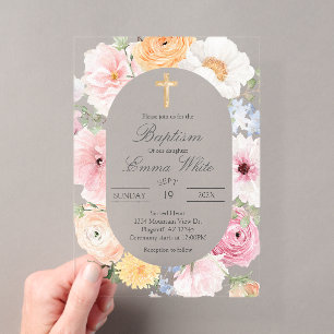 Invitations En Acrylique Crucifix en acrylique baptême