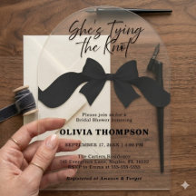 Cute Black Bow She's Tying the Knot Bridal Shower