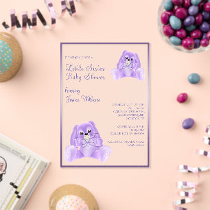 Invitations En Acrylique Cute Plushies Petit Baby shower Soeur
