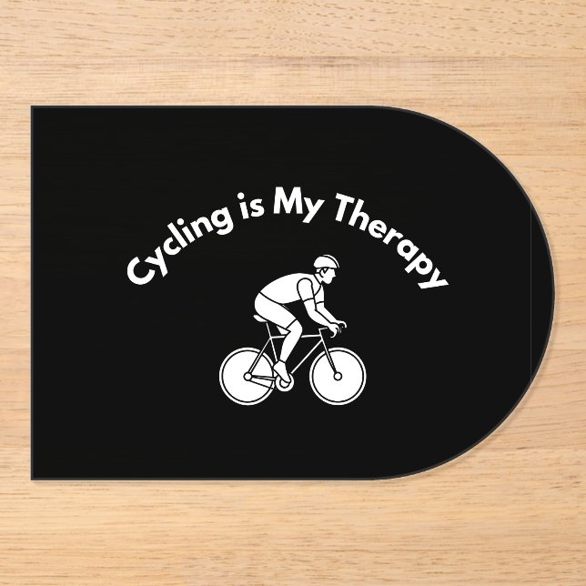Invitations En Acrylique Cycling is My Therapy (Recto)