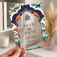 Date de mariage musulmane à motif floral persan