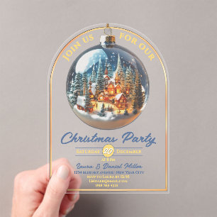Invitations En Acrylique Décor de théâtre de fête de Noël dans un bibelot e